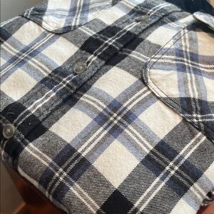Eddie Bauer Black and White Plaid Shirt